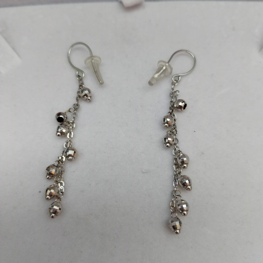 ARETES PAR ORO BLANCO 14 K 2,80 GRMS (SEMINUEVO)