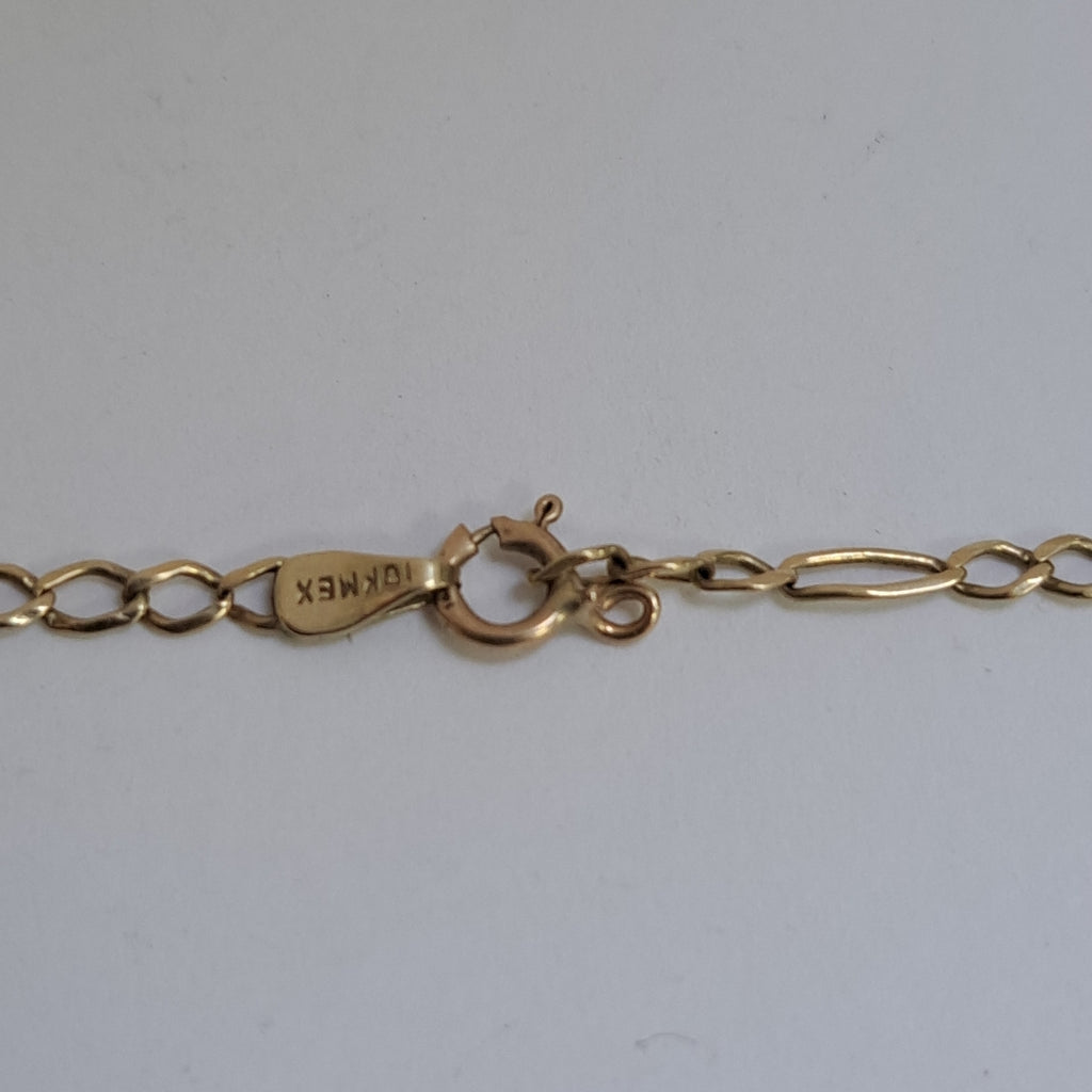 CADENA, MEDALLA RELIGIOSA ORO 10 K 3.2 GRMS (SEMINUEVO)