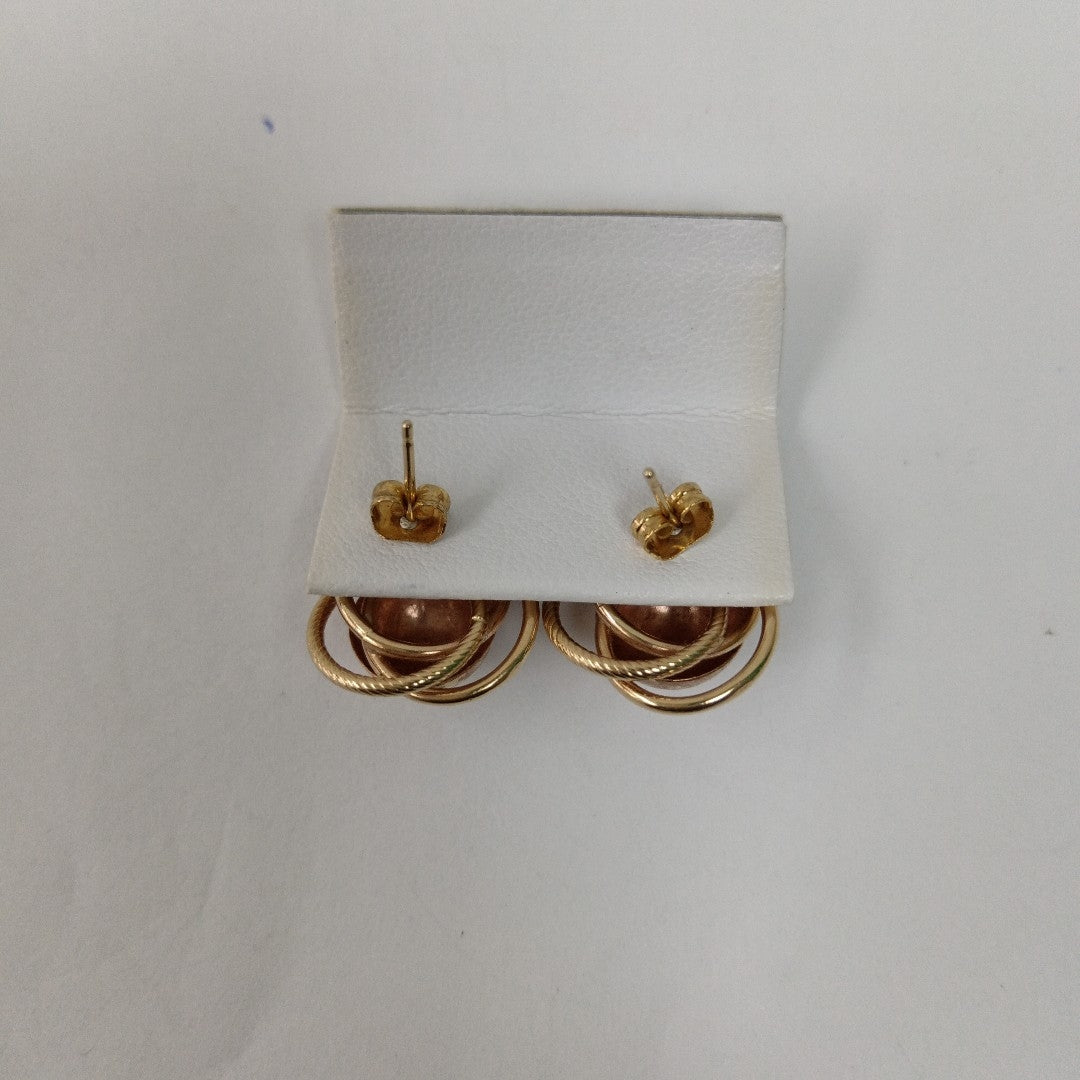 ARETES PAR ORO,RODIADO 14 K 2,20 GRMS (SEMINUEVO)