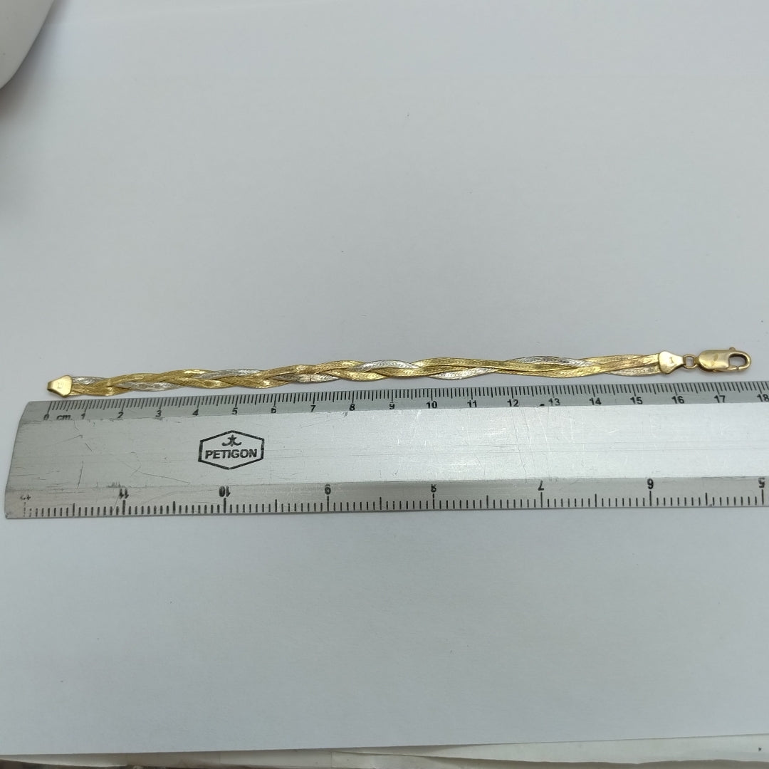 PULSERA ORO COMBINADO 10 K 5.5 GRMS (SEMINUEVO)