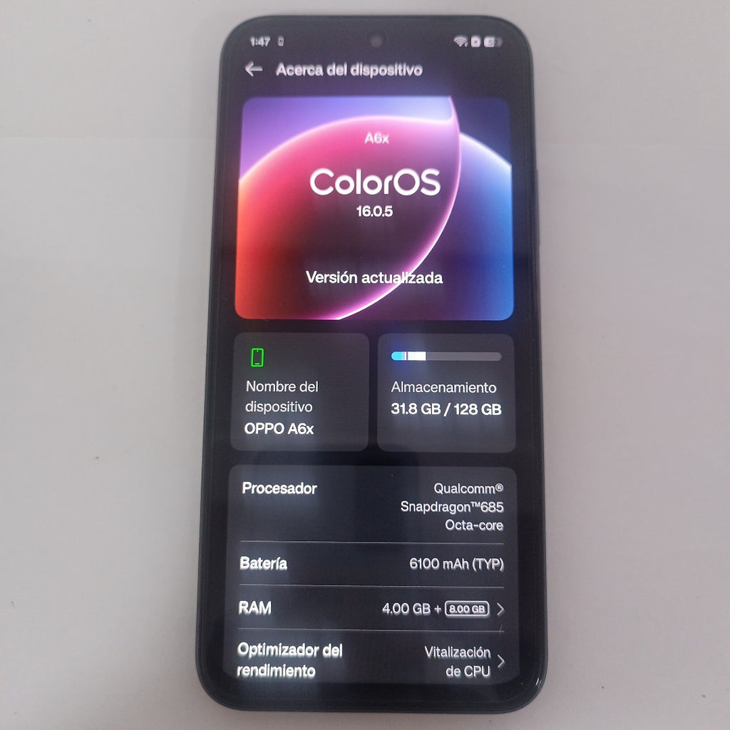CELULAR OPPO A6X CPH2819 (2025) 128 GB 4 GB RAM (SEMINUEVO)