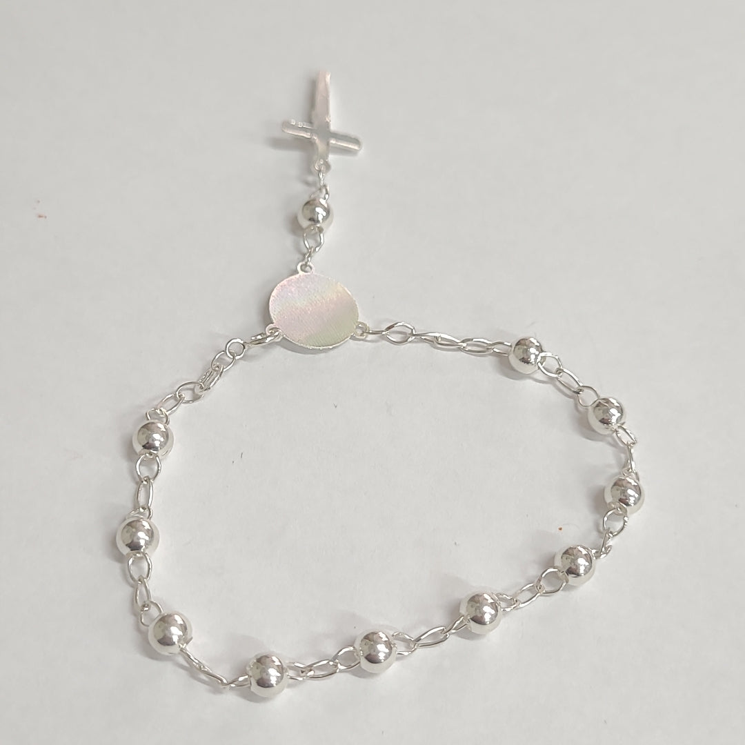 PULSERA TIPO ROSARIO PLATA .925 18 CM 4.12 GR (NUEVO)