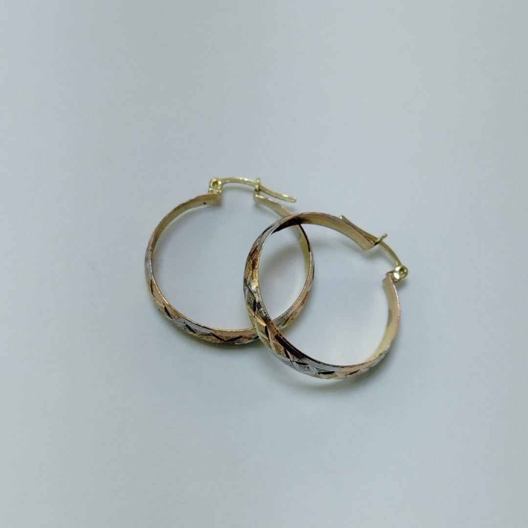 ARETES PAR ORO, ORO COMBINADO 14 K 2.9 GRMS (SEMINUEVO)