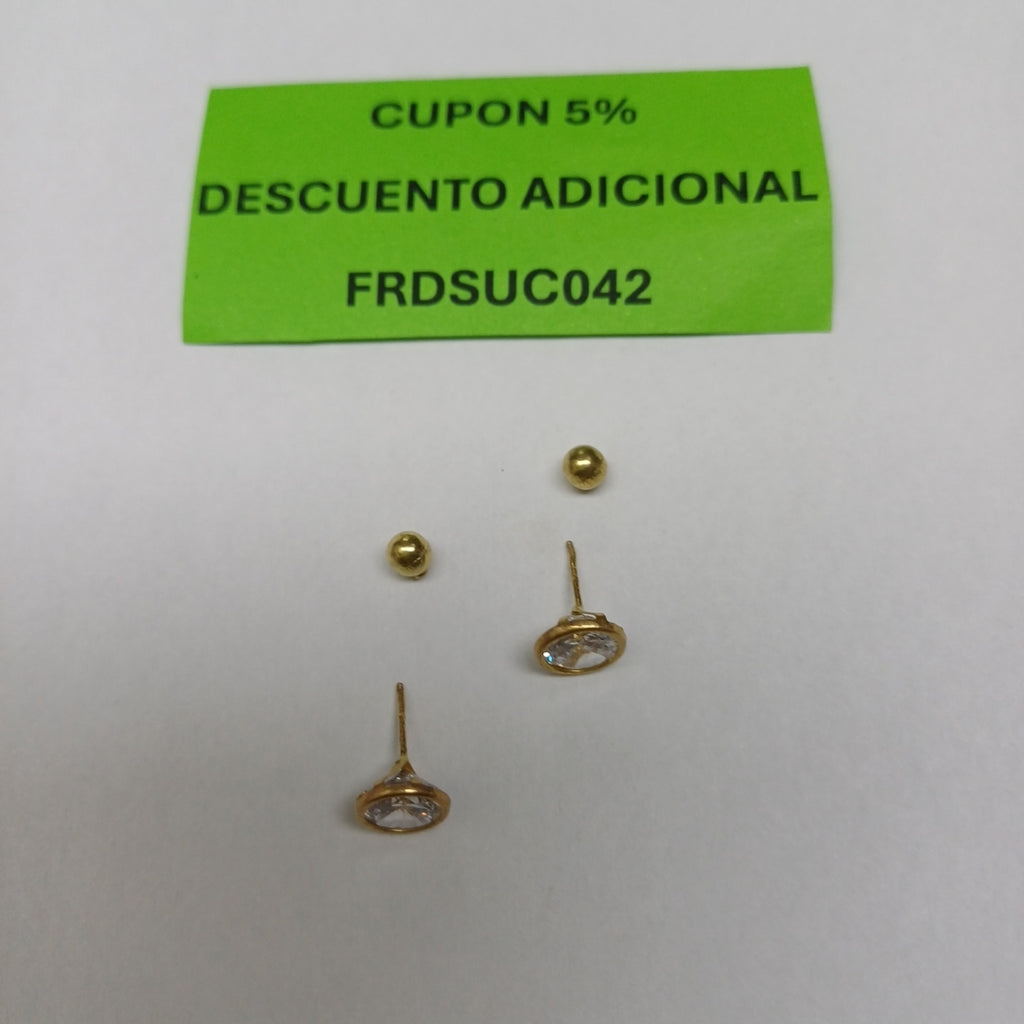 ARETES PAR ORO 10 K 1.4 GRMS (SEMINUEVO)