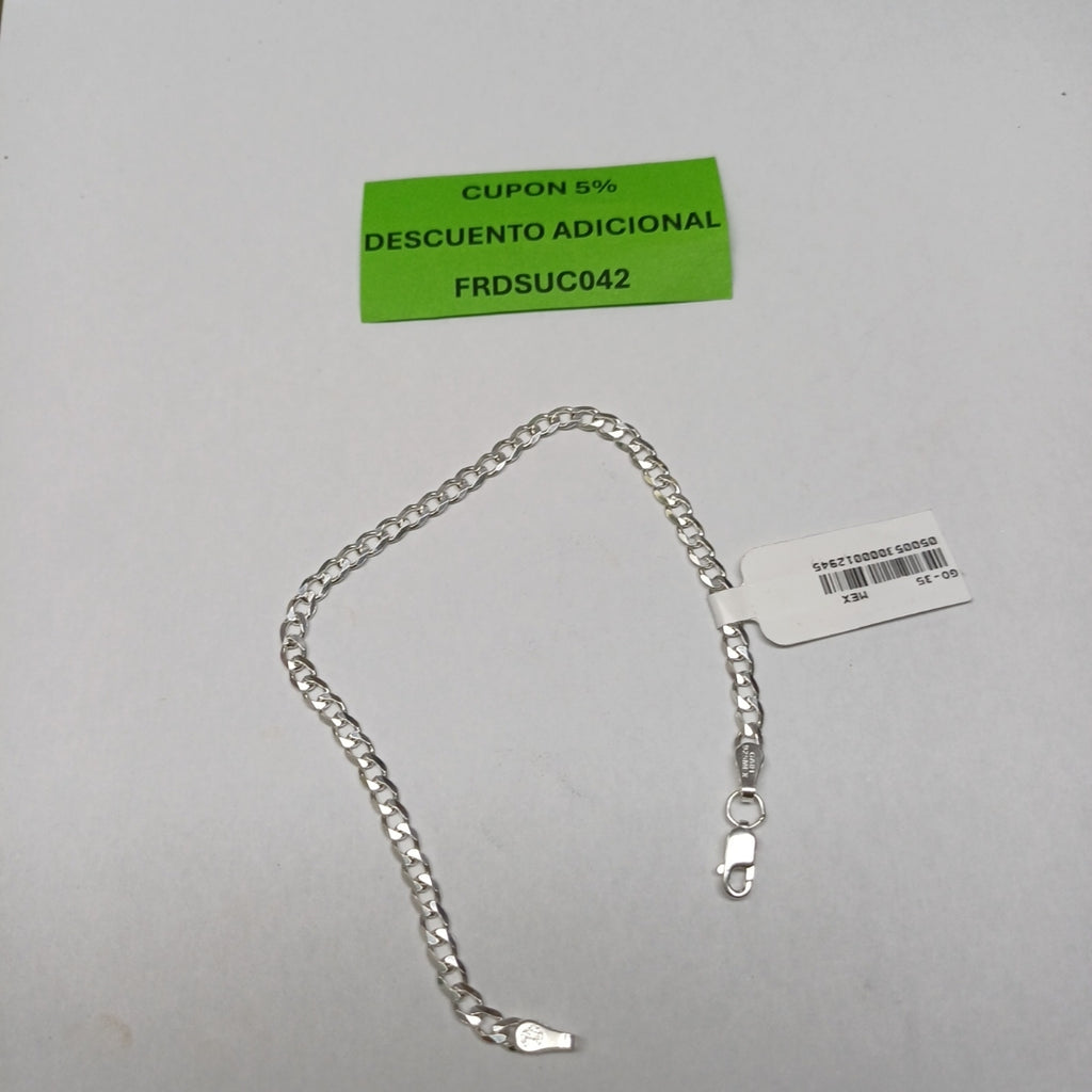 PULSERA BARBADA PLATA .925 21 CM 4.2 GR (NUEVO)