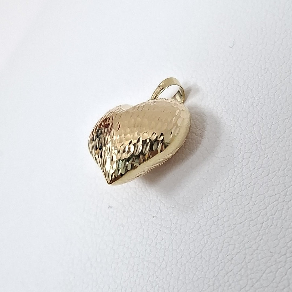DIJE TEJIDO CORAZON LABRADO 14K 1.4 GR (NUEVO)