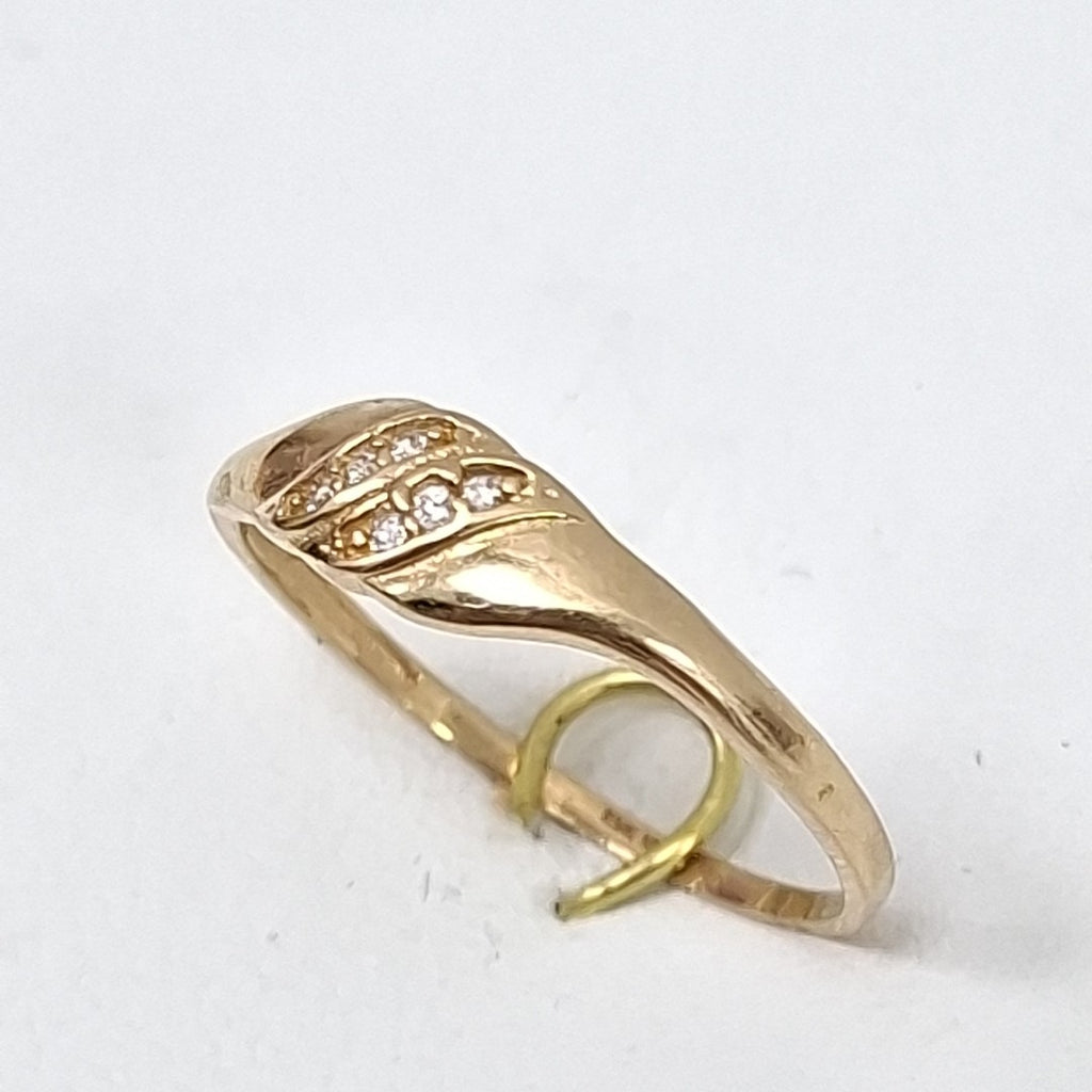 ANILLO ANILLITO C CIRCONIAS 14K 8.5 TALLA 1.1 GR (NUEVO)