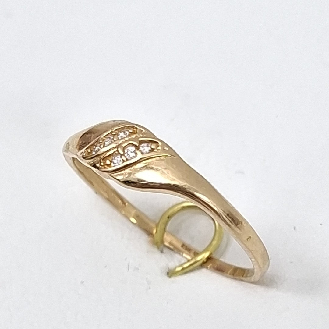 ANILLO ANILLITO C CIRCONIAS 14K 8.5 TALLA 1.1 GR (NUEVO)