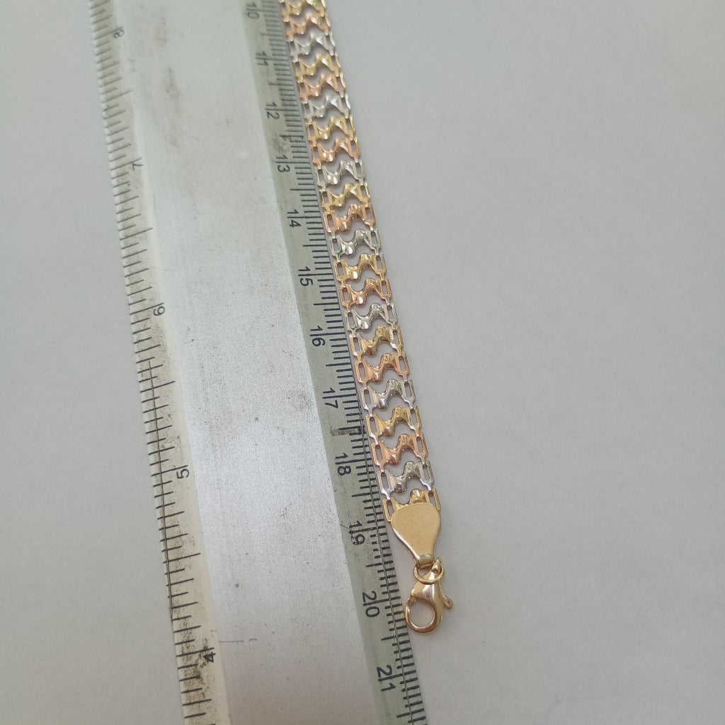 PULSERA ORO COMBINADO 14 K 5.2 GRMS (SEMINUEVO)