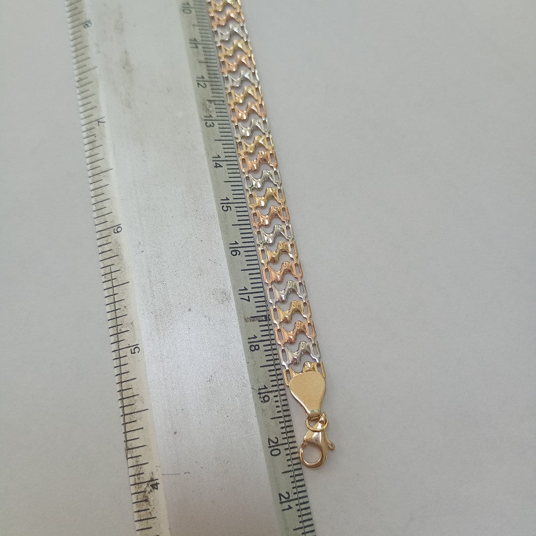 PULSERA ORO COMBINADO 14 K 5.2 GRMS (SEMINUEVO)