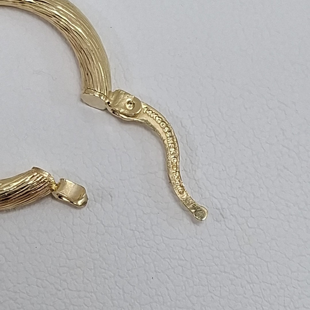 ARETES TEJIDO ARRACADAS ASTRIADAS 14K 2.9 GR (NUEVO)