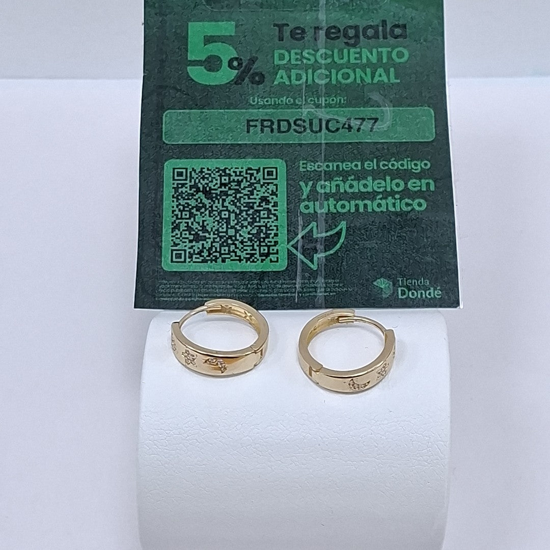 ARETES TEJIDO HUGGIES CON CIRCONIAS 14K 2.9 GR (NUEVO)