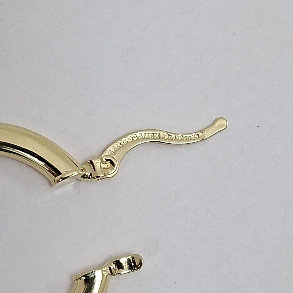 ARETES TEJIDO ARRACADA LISA 14K 2.1 GR (NUEVO)