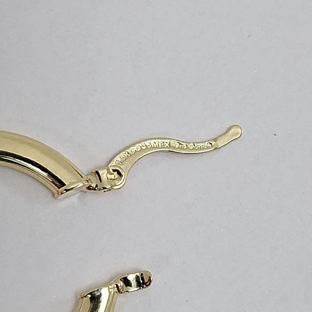 ARETES TEJIDO ARRACADA LISA 14K 2.1 GR (NUEVO)