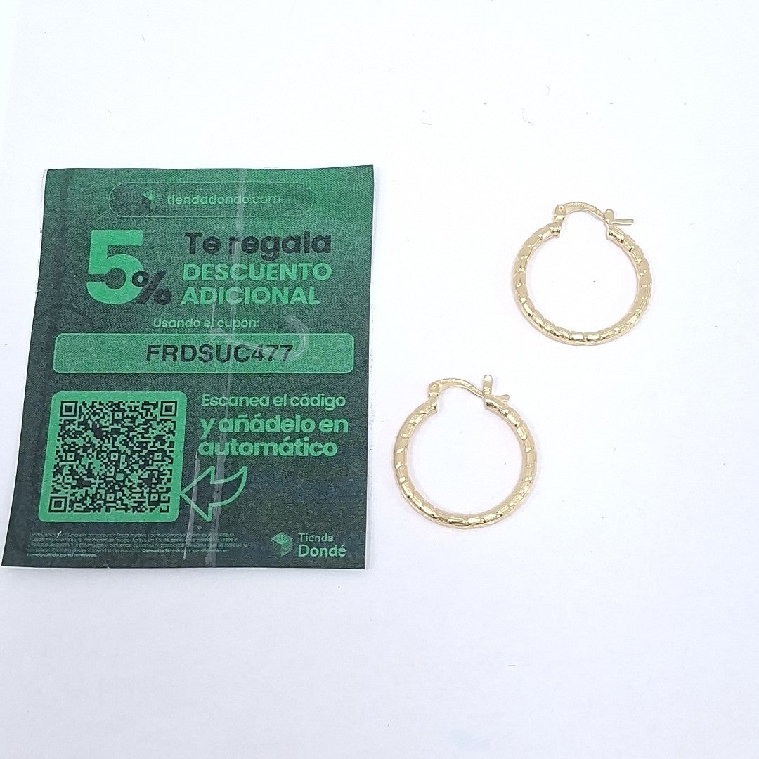 ARETES ARRACADAS LABRADAS 14K 3.2 GR (NUEVO)