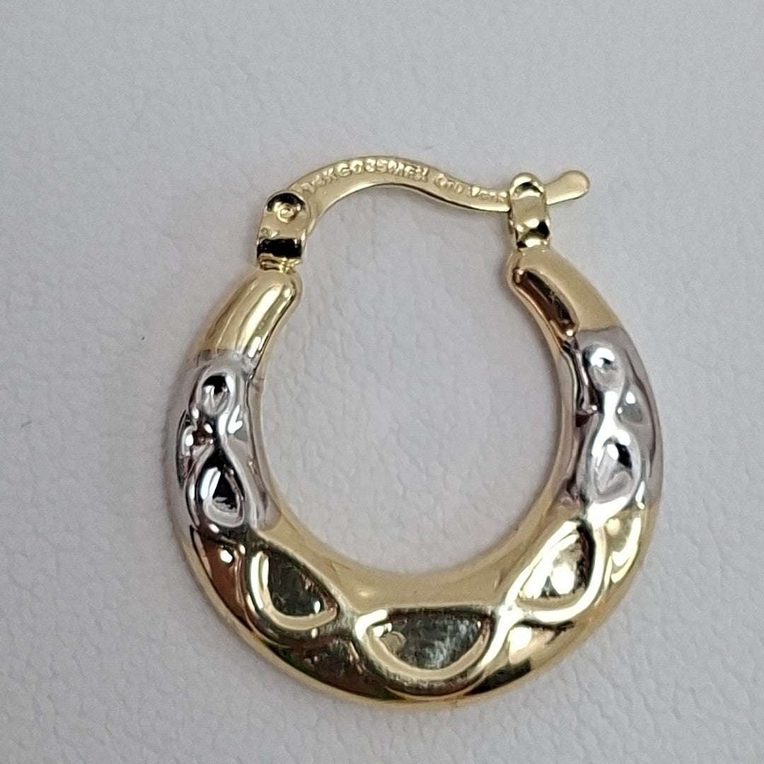 ARETES ARRACADAS COMBINADAS CON INFINITO 14K 2.2 GR (NUEVO)