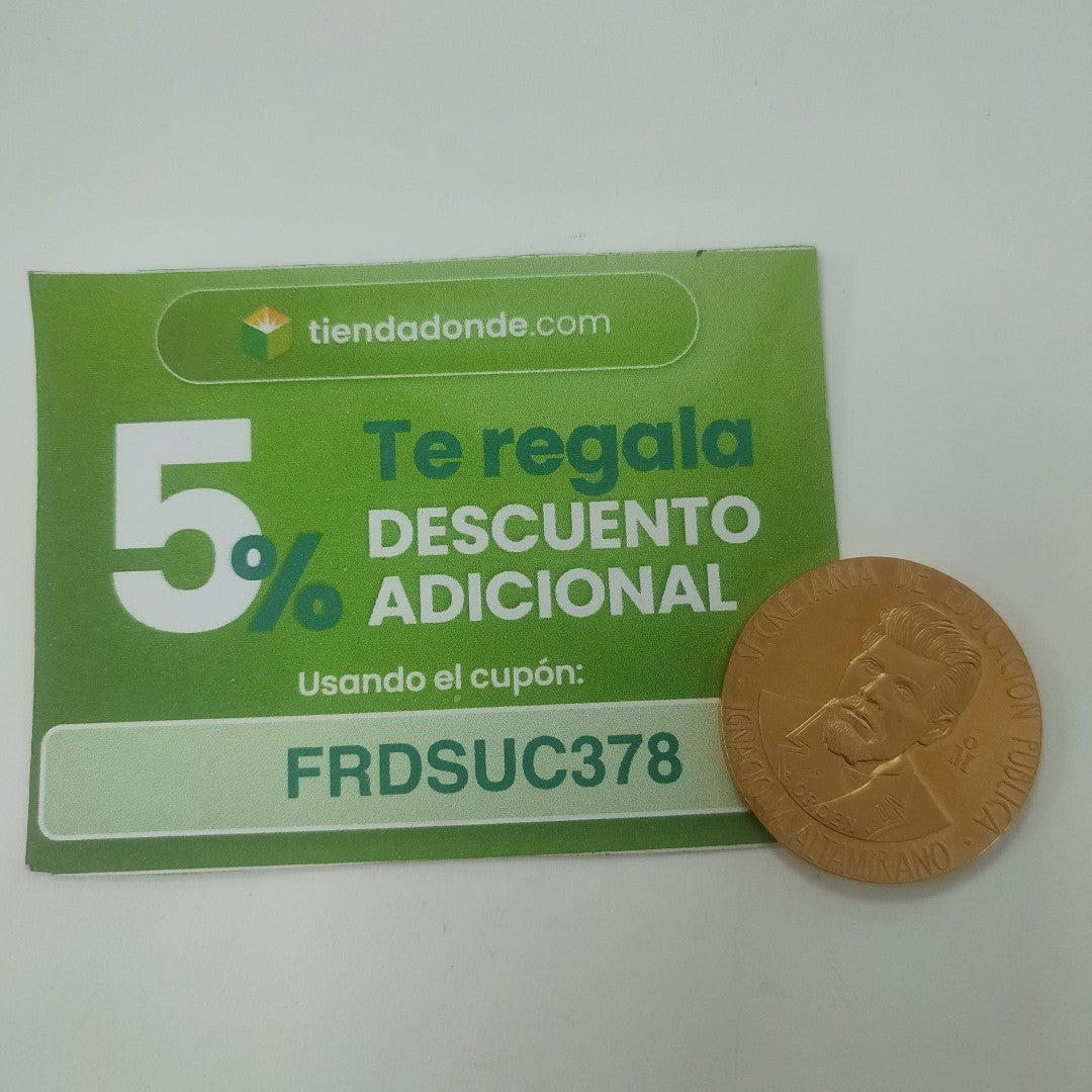 MEDALLA CONMEMORATIVA ORO 21 K 41.7 GRMS (SEMINUEVO)