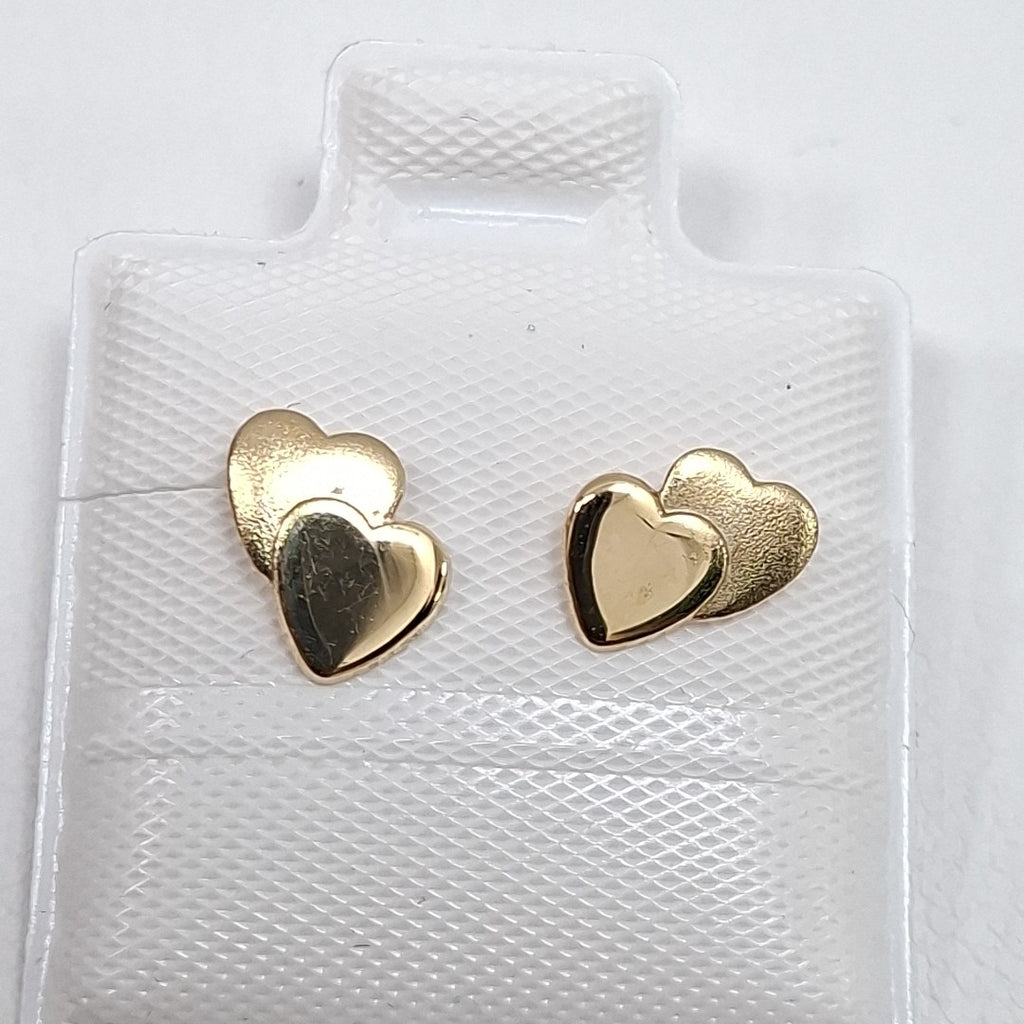 BROQUELES BROQUEL CORAZON DOBLE 14K 0.2171 GR (NUEVO)