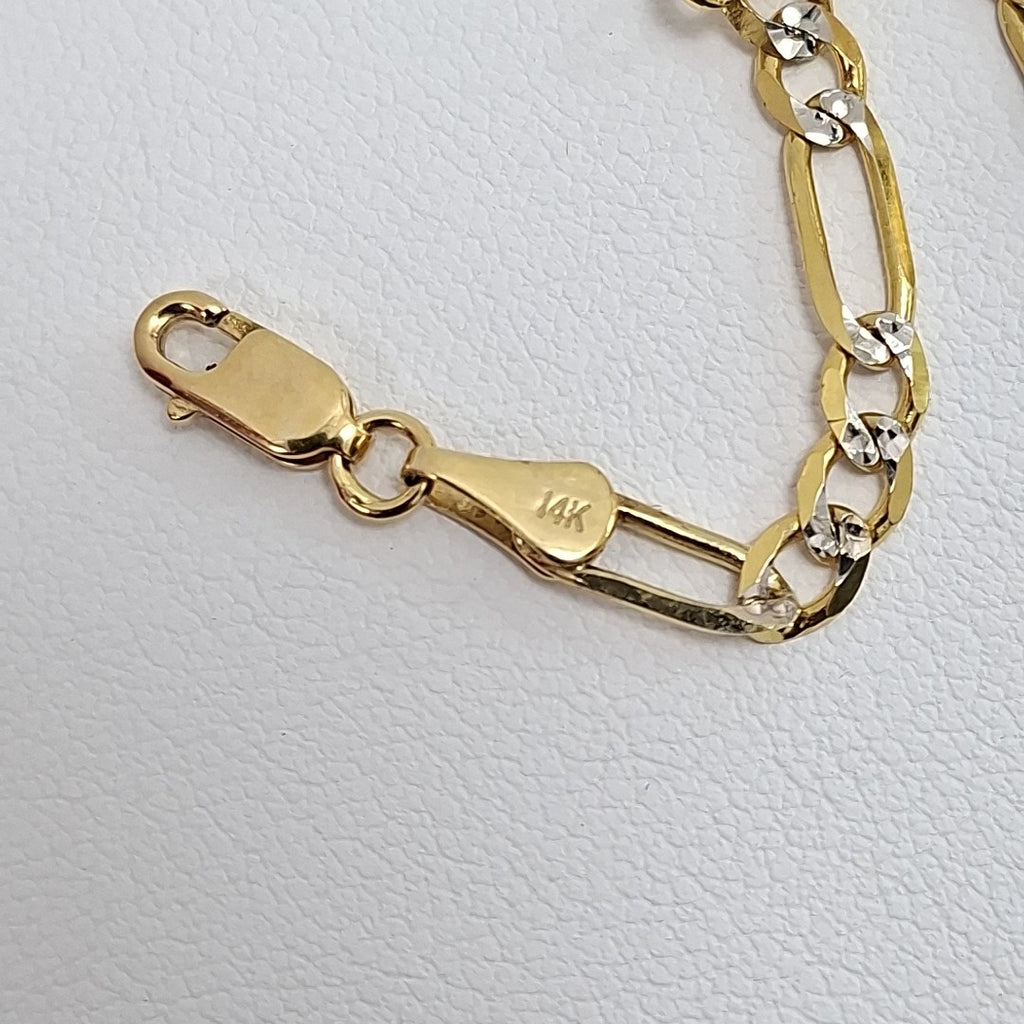 PULSERA 3X1 DIAMANTADA 14K 18 CM 4 GR (NUEVO)