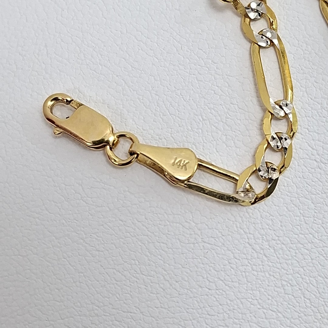 PULSERA 3X1 DIAMANTADA 14K 18 CM 4 GR (NUEVO)