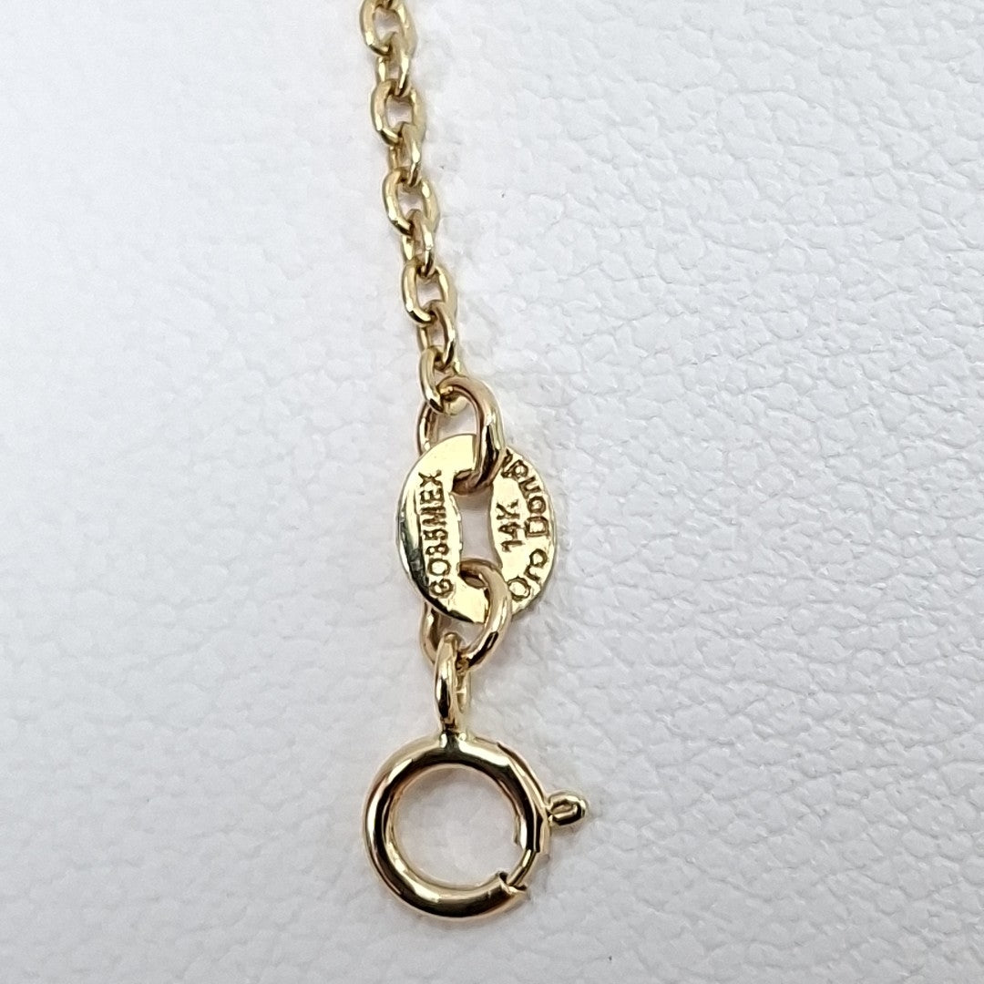 PULSERA TEJIDO ESP CON TREBOL 14K 18 CM 1.6 GR (NUEVO)