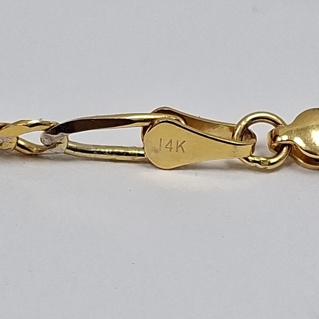 PULSERA 3X1 DIAMANTADA 14K 21 CM 5.2 GR (NUEVO)