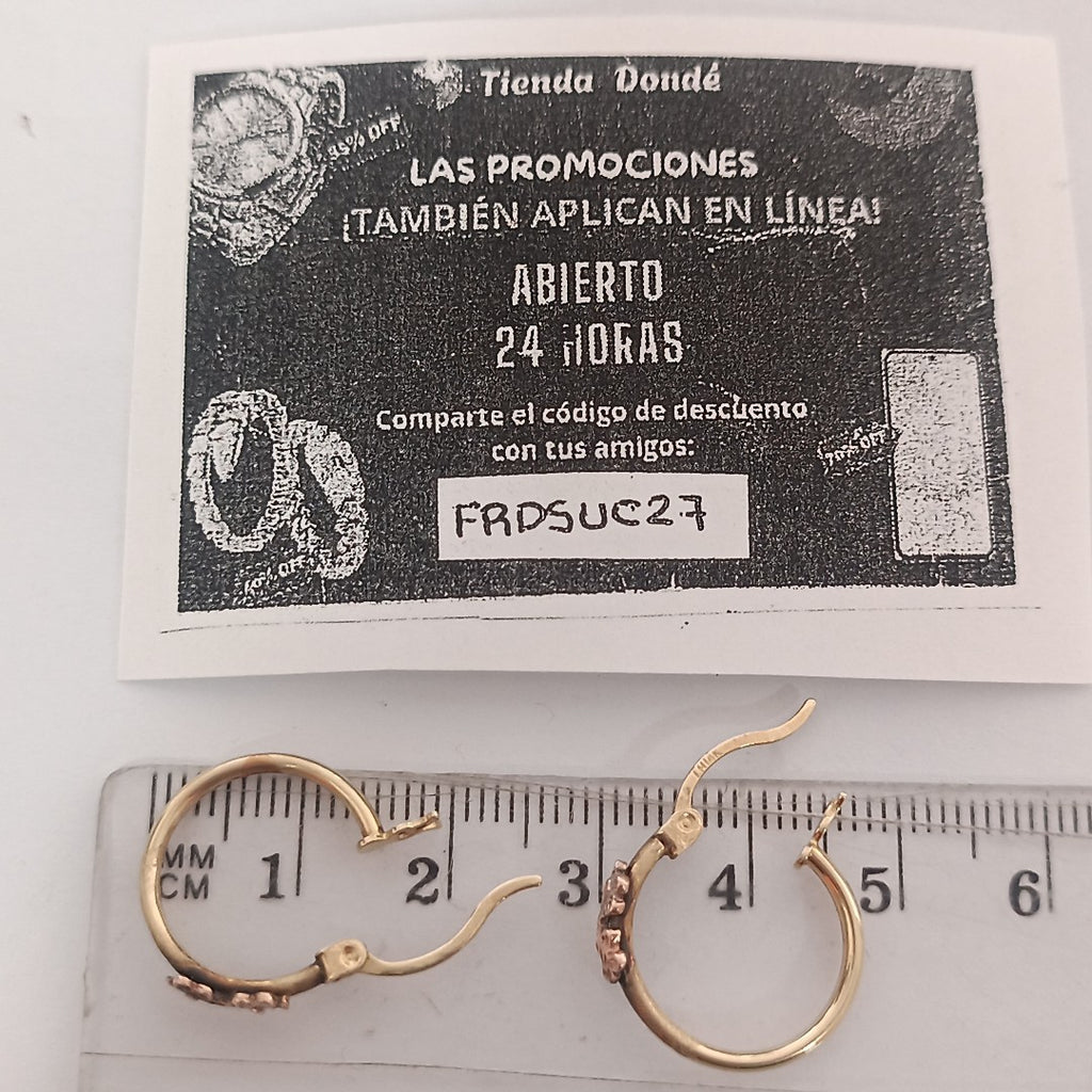 ARRACADAS PAR ORO COMBINADO 14 K 1,40 GRMS (SEMINUEVO)