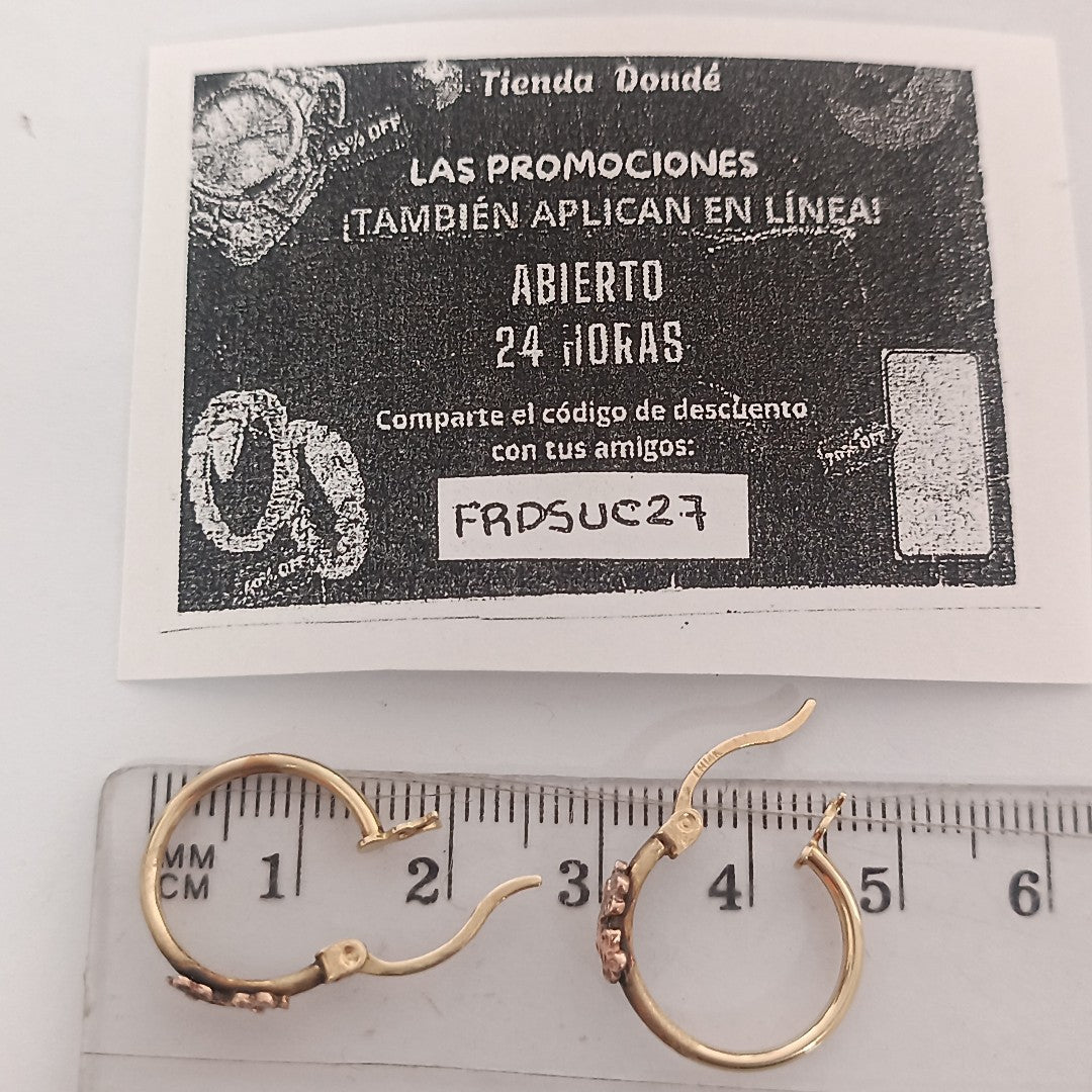 ARRACADAS PAR ORO COMBINADO 14 K 1,40 GRMS (SEMINUEVO)