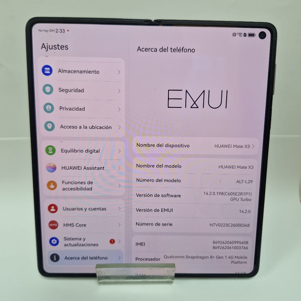 CELULAR HUAWEI MATE X3 ALT-L29 (2023) 512 GB 12 GB RAM (SEMINUEVO)