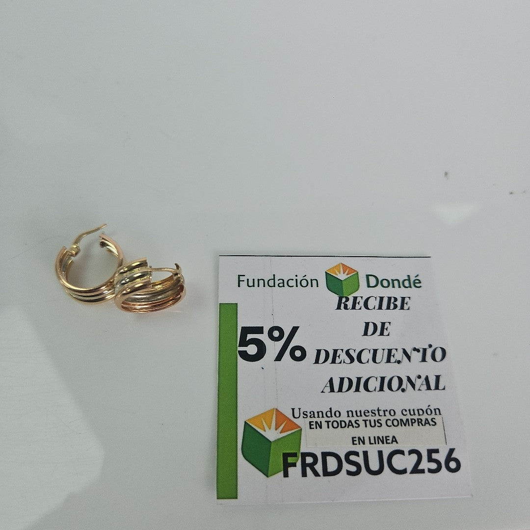 ARRACADAS PAR ORO COMBINADO 14 K 2,90 GRMS (SEMINUEVO)
