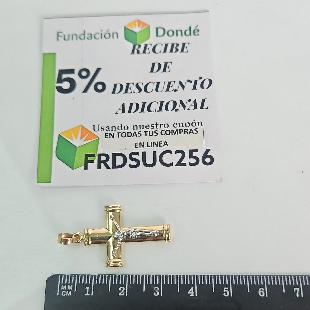 CRUCIFIJO ORO,ORO BLANCO 14 K 1,20 GRMS (SEMINUEVO)