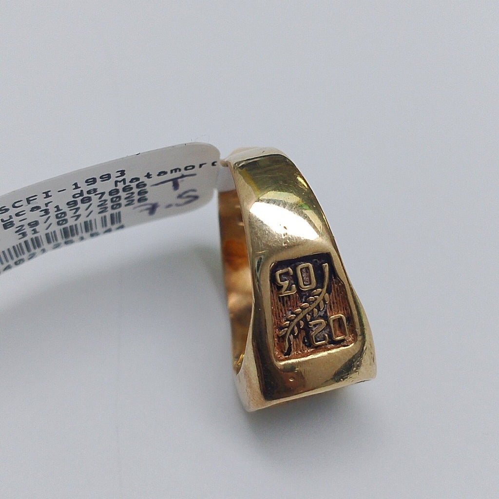 ANILLO DE GRADUACIÓN ORO 14 K 6.4 GRMS (SEMINUEVO)