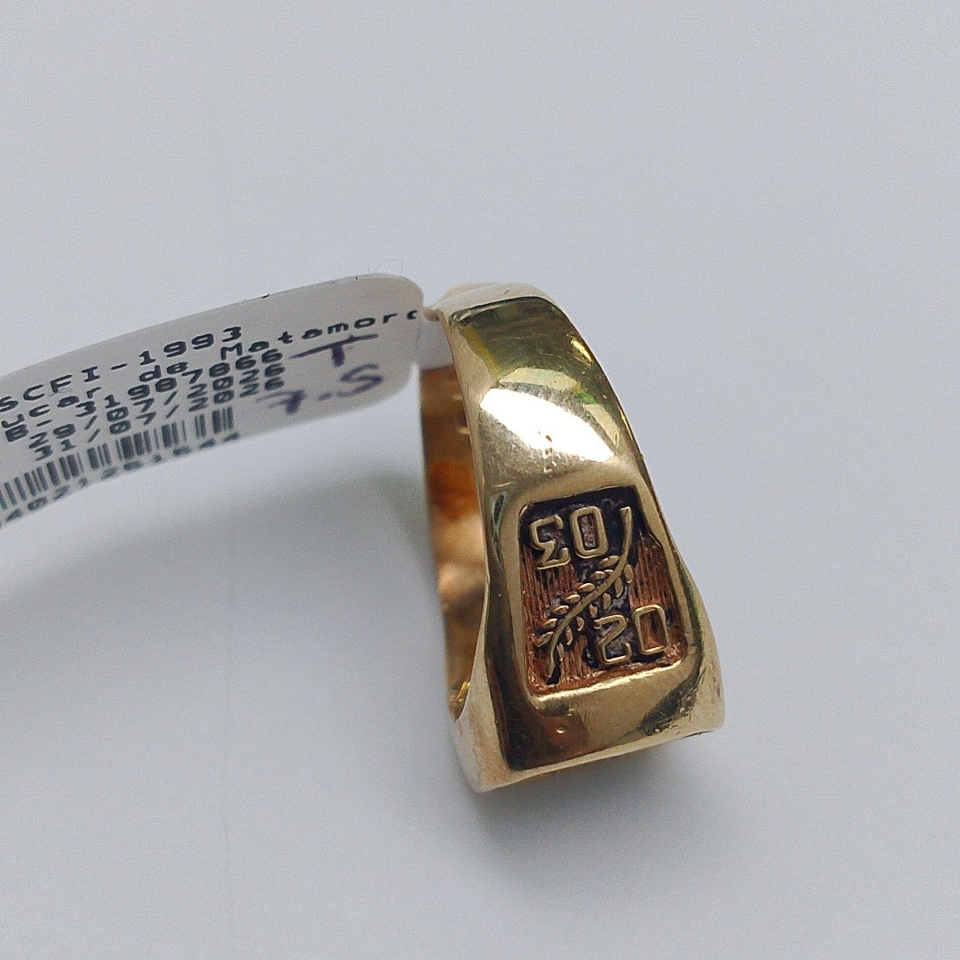 ANILLO DE GRADUACIÓN ORO 14 K 6.4 GRMS (SEMINUEVO)