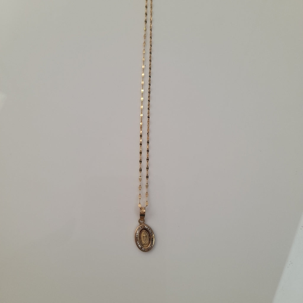 CADENA, MEDALLA RELIGIOSA ORO 10 K 1.4 GRMS (SEMINUEVO)