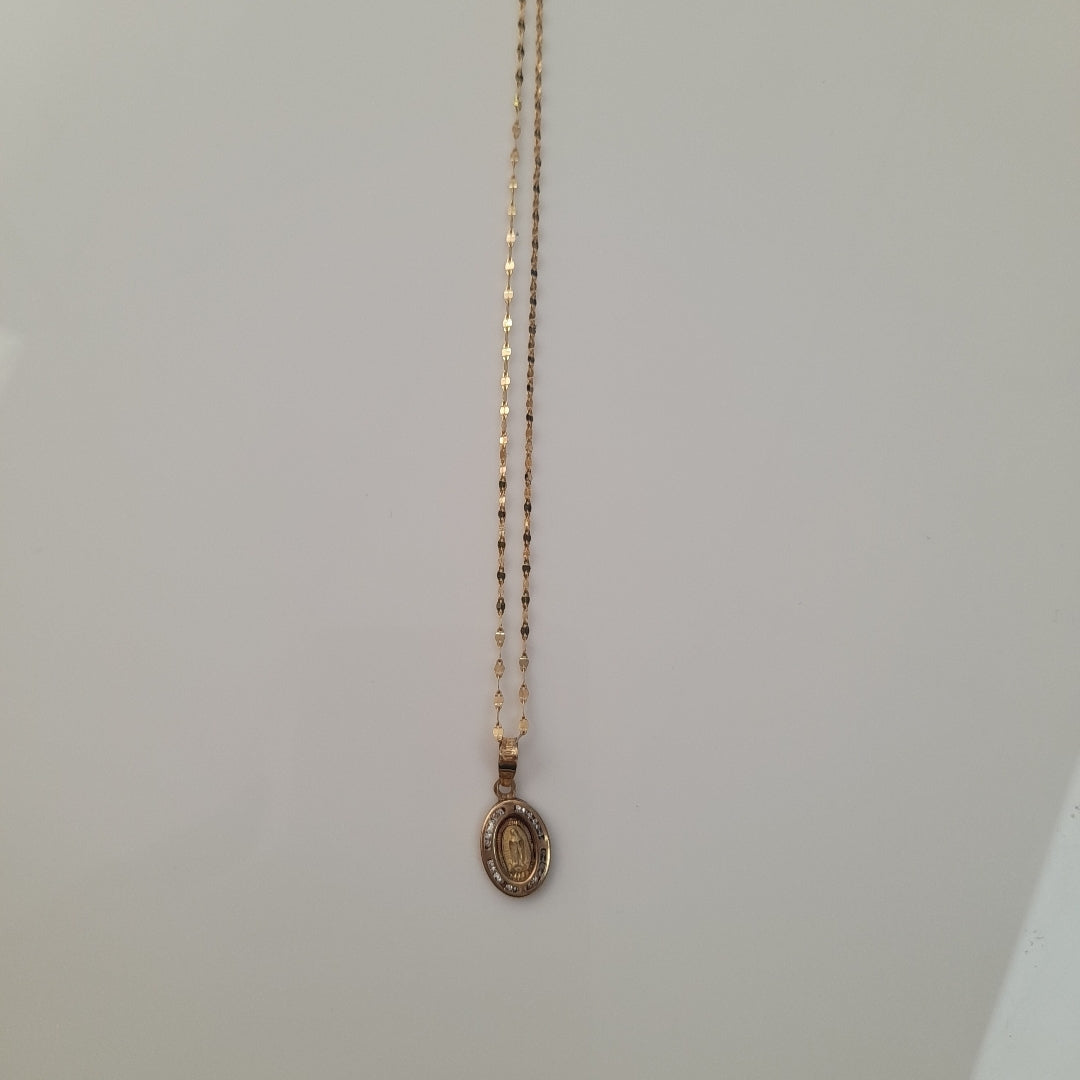 CADENA, MEDALLA RELIGIOSA ORO 10 K 1.4 GRMS (SEMINUEVO)