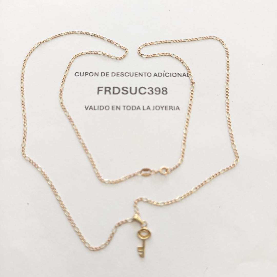 CADENA, DIJE ORO, ORO COMBINADO 10 K 3.1 GRMS (SEMINUEVO)