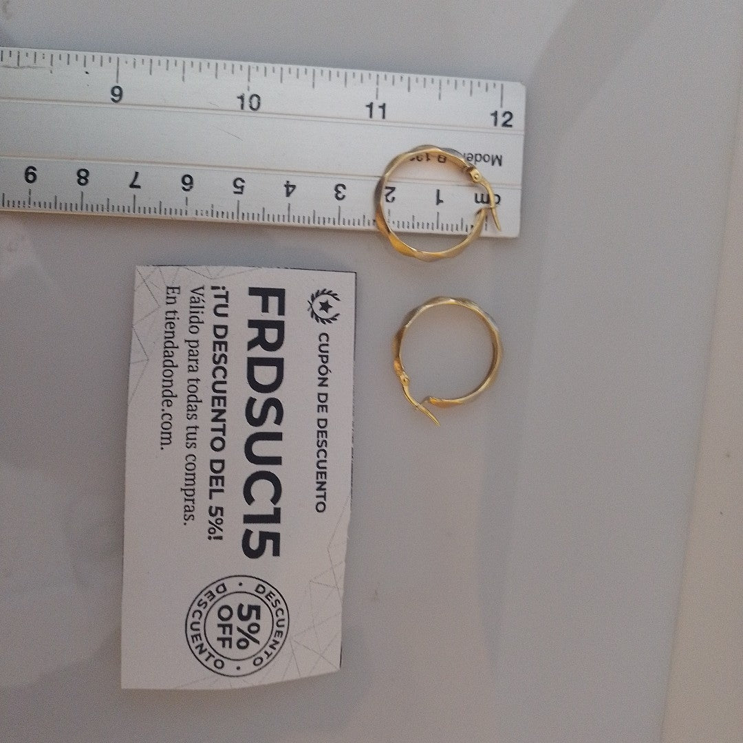 ARRACADAS PAR ORO, ORO COMBINADO 14 K 1.6 GRMS (SEMINUEVO)
