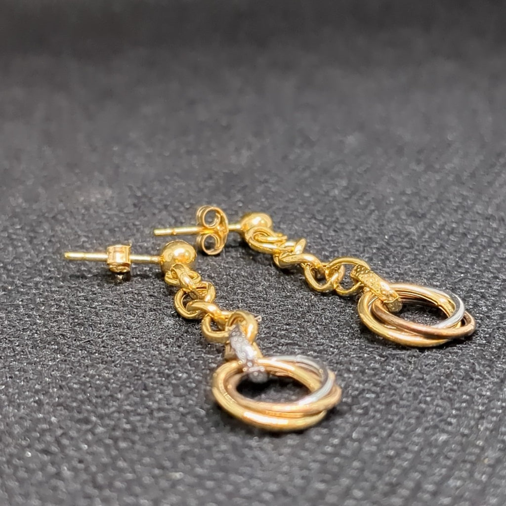 ARETES PAR ORO,ORO COMBINADO 14 K 2,00 GRMS (SEMINUEVO)