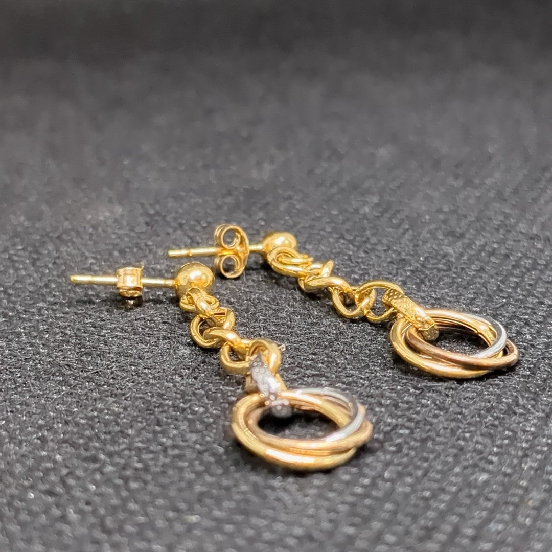 ARETES PAR ORO,ORO COMBINADO 14 K 2,00 GRMS (SEMINUEVO)