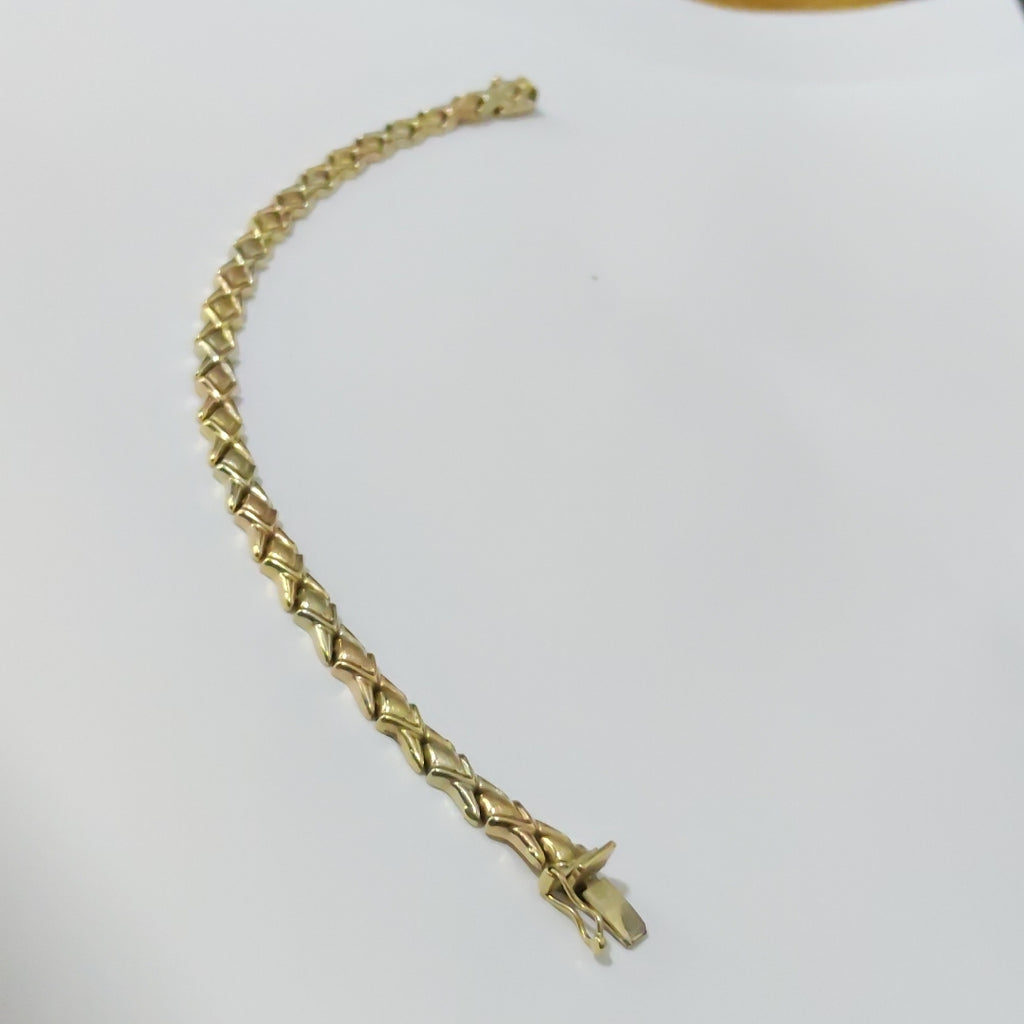 PULSERA ORO COMBINADO 14 K 7,70 GRMS (SEMINUEVO)
