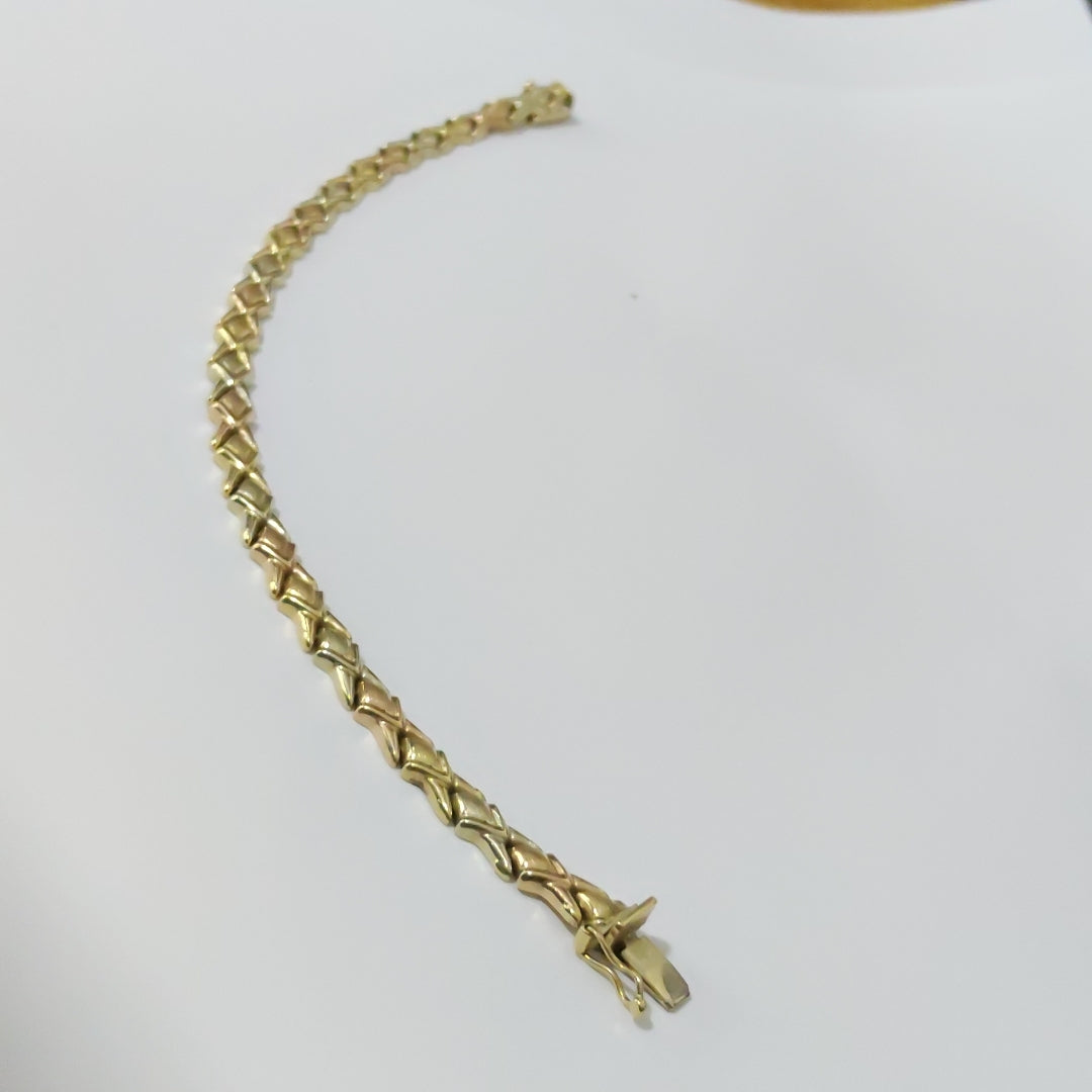 PULSERA ORO COMBINADO 14 K 7,70 GRMS (SEMINUEVO)