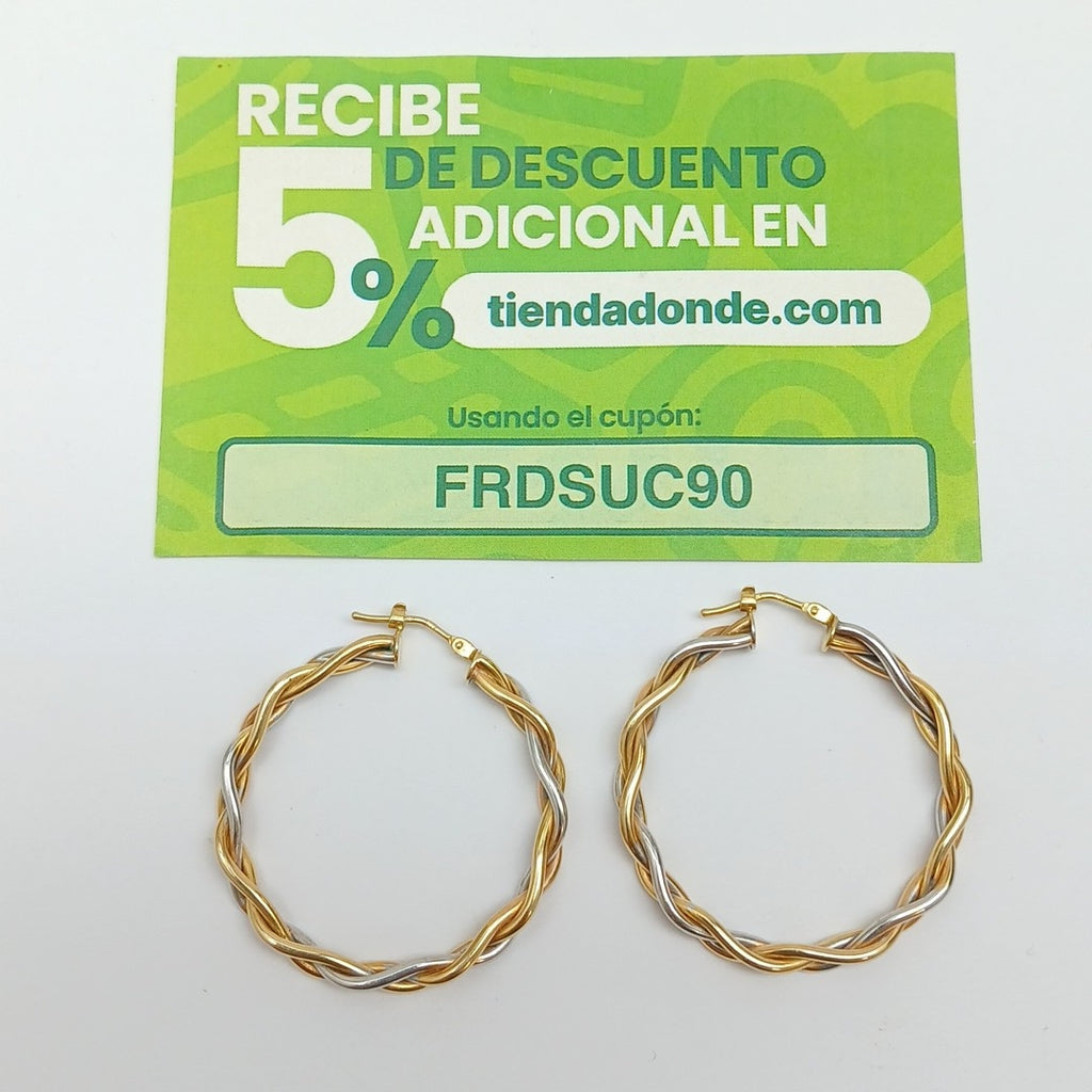 ARRACADAS PAR ORO 14 K 4.8 GRMS (SEMINUEVO)