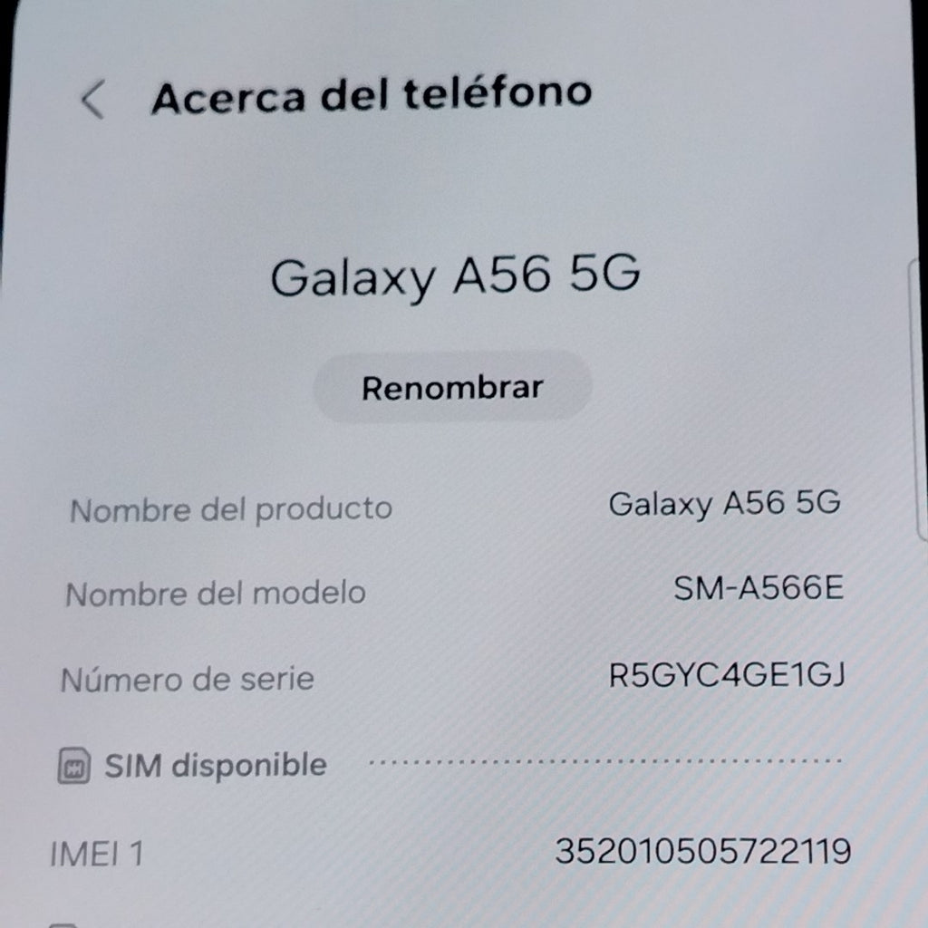 CELULAR SAMSUNG GALAXY A56 SM-A566E (2025) 256 GB 8 GB RAM (SEMINUEVO)