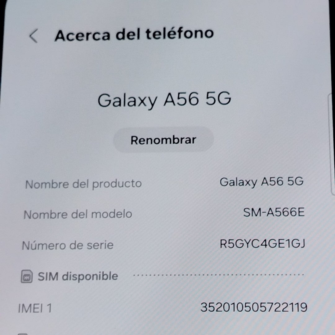 CELULAR SAMSUNG GALAXY A56 SM-A566E (2025) 256 GB 8 GB RAM (SEMINUEVO)