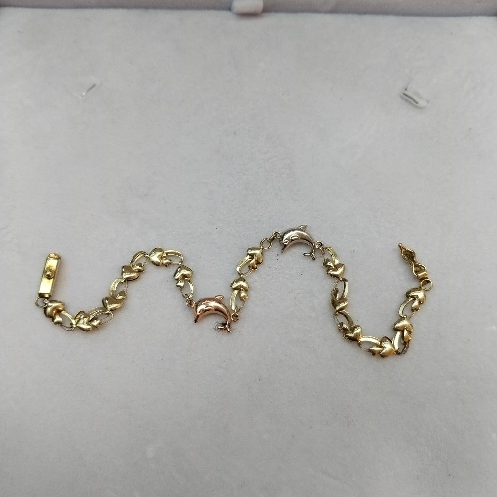 PULSERA ORO COMBINADO 10 K 3.8 GRMS (SEMINUEVO)