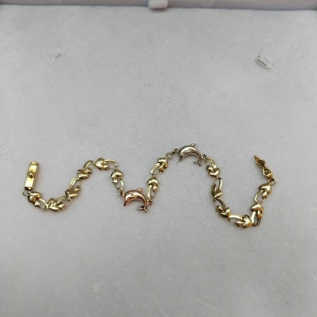 PULSERA ORO COMBINADO 10 K 3.8 GRMS (SEMINUEVO)