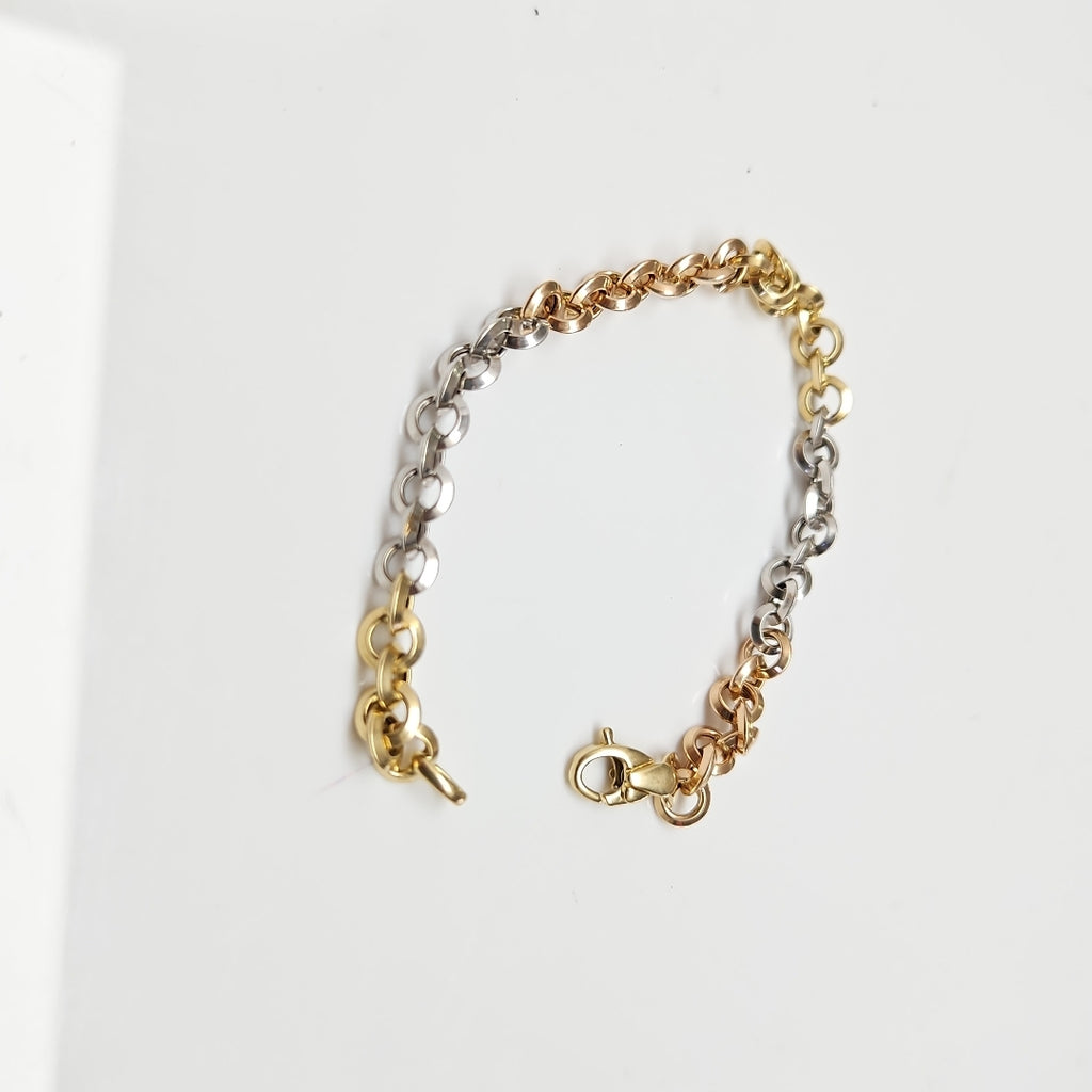 PULSERA ORO COMBINADO 14 K 6,80 GRMS (SEMINUEVO)
