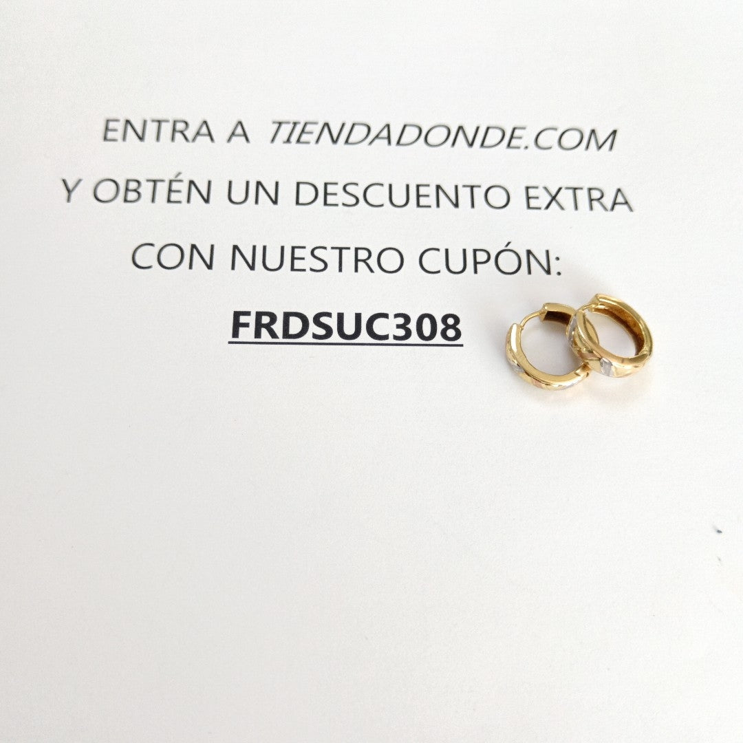 ARRACADAS PAR ORO, RODIADO 14 K 1.8 GRMS (SEMINUEVO)