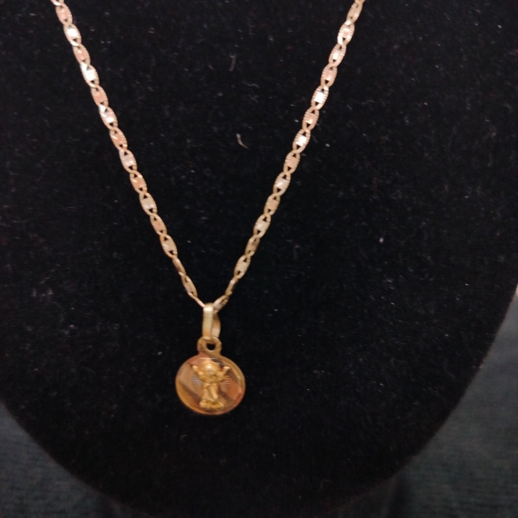CADENA,MEDALLA RELIGIOSA ORO COMBINADO 10 K 1,80 GRMS (SEMINUEVO)