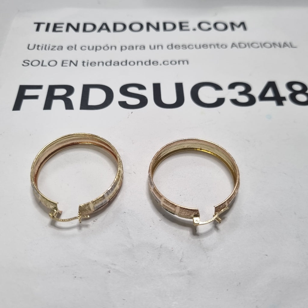 ARRACADAS PAR ORO, ORO COMBINADO 14 K 5.6 GRMS (SEMINUEVO)